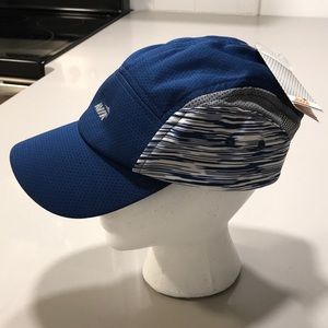 NWT Avis Navy gray white ladies performance headwear baseball hat Velcro closure